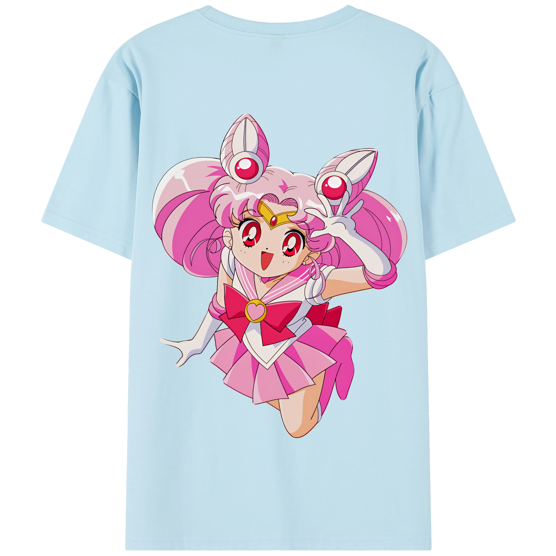 （画像用） 美少女戦士セーラームーン ちびうさ Sailor Moon Chibiusa Tsukino Usagi Small Lady Serenity 綿100％半袖Tシャツ（背面プリント）